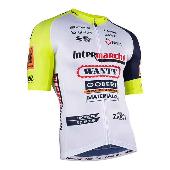 2022 Cycling Jersey Wanty-gobert Cycling Team White Bluee Short Sleeve and Bib Short